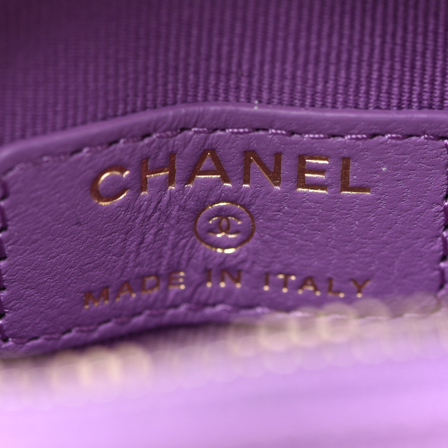 Chanel Lambskin Quilted CC In Love Heart Coin Purse With Chain Purple 6 of 8