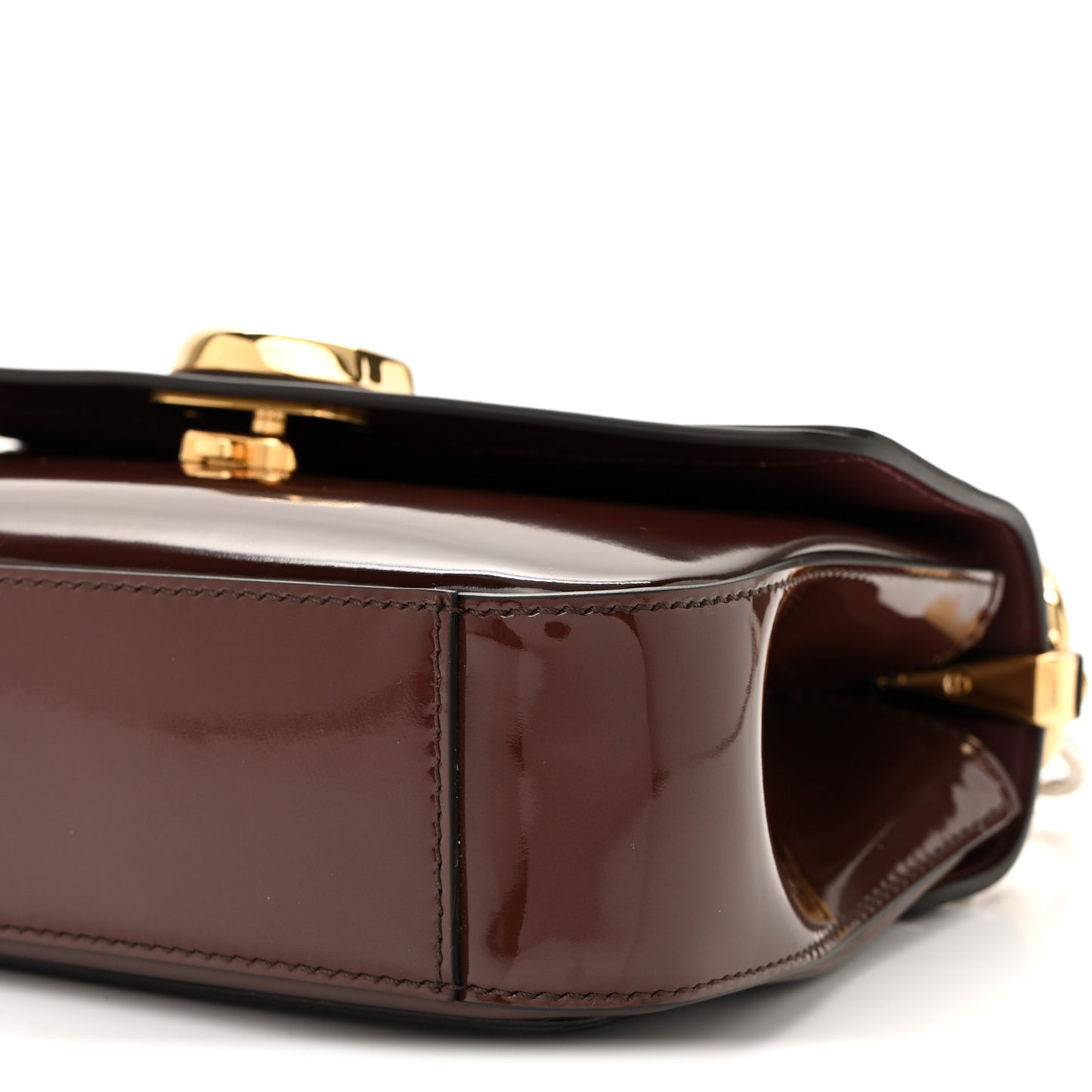 Spazzolato Sfumato Calfskin Small C Double Carry Burnt Brown