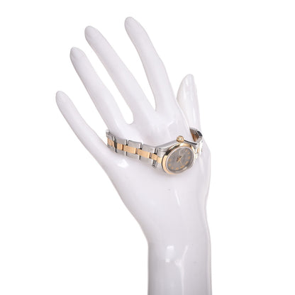 Rolex Stainless Steel 18K Yellow Gold 26mm Oyster Perpetual DateJust Watch Slate Roman 69163 2 of 9