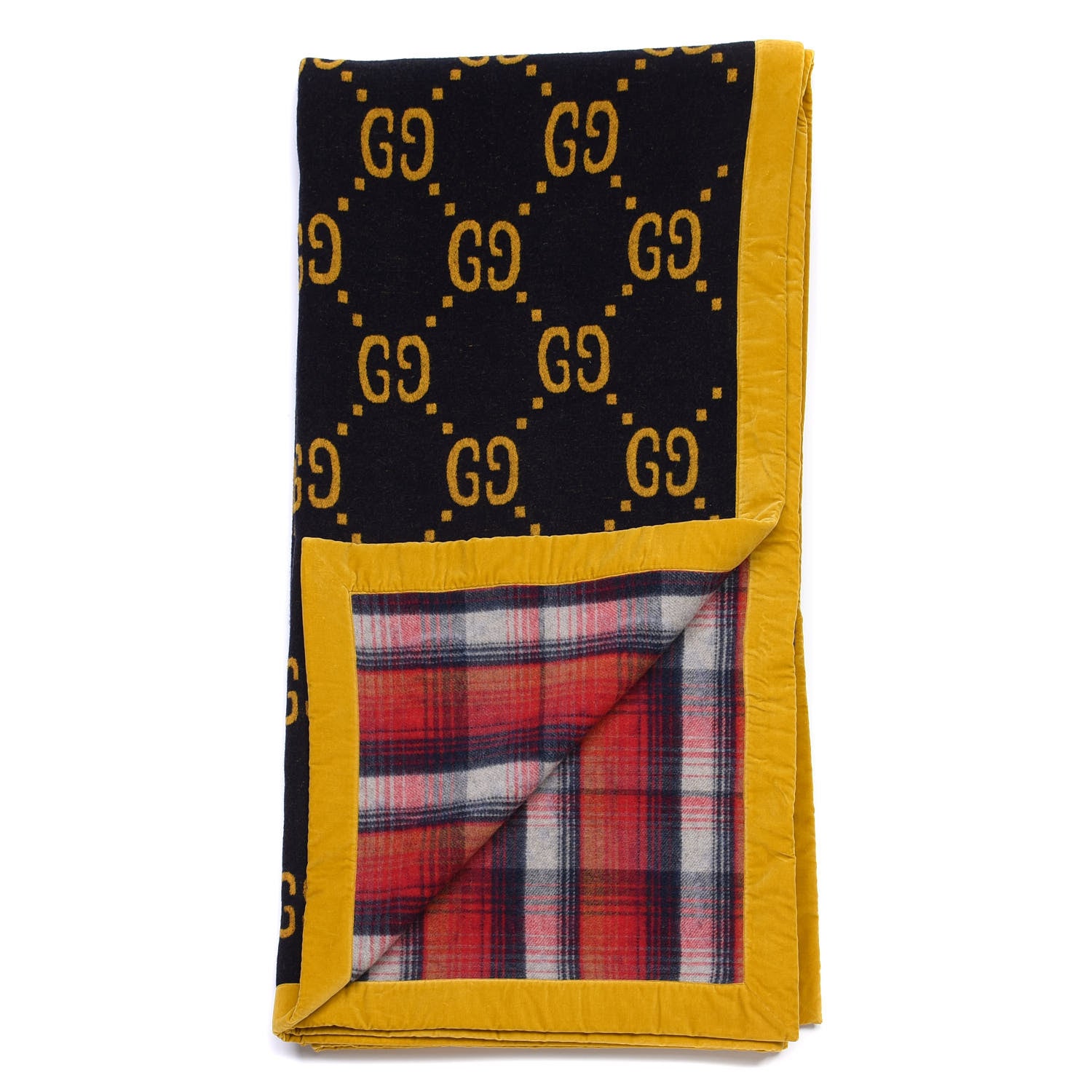 Gucci Wool GG Monogram Blanket Black Gold 2 of 5