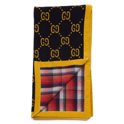 Gucci Wool GG Monogram Blanket Black Gold 2 of 5