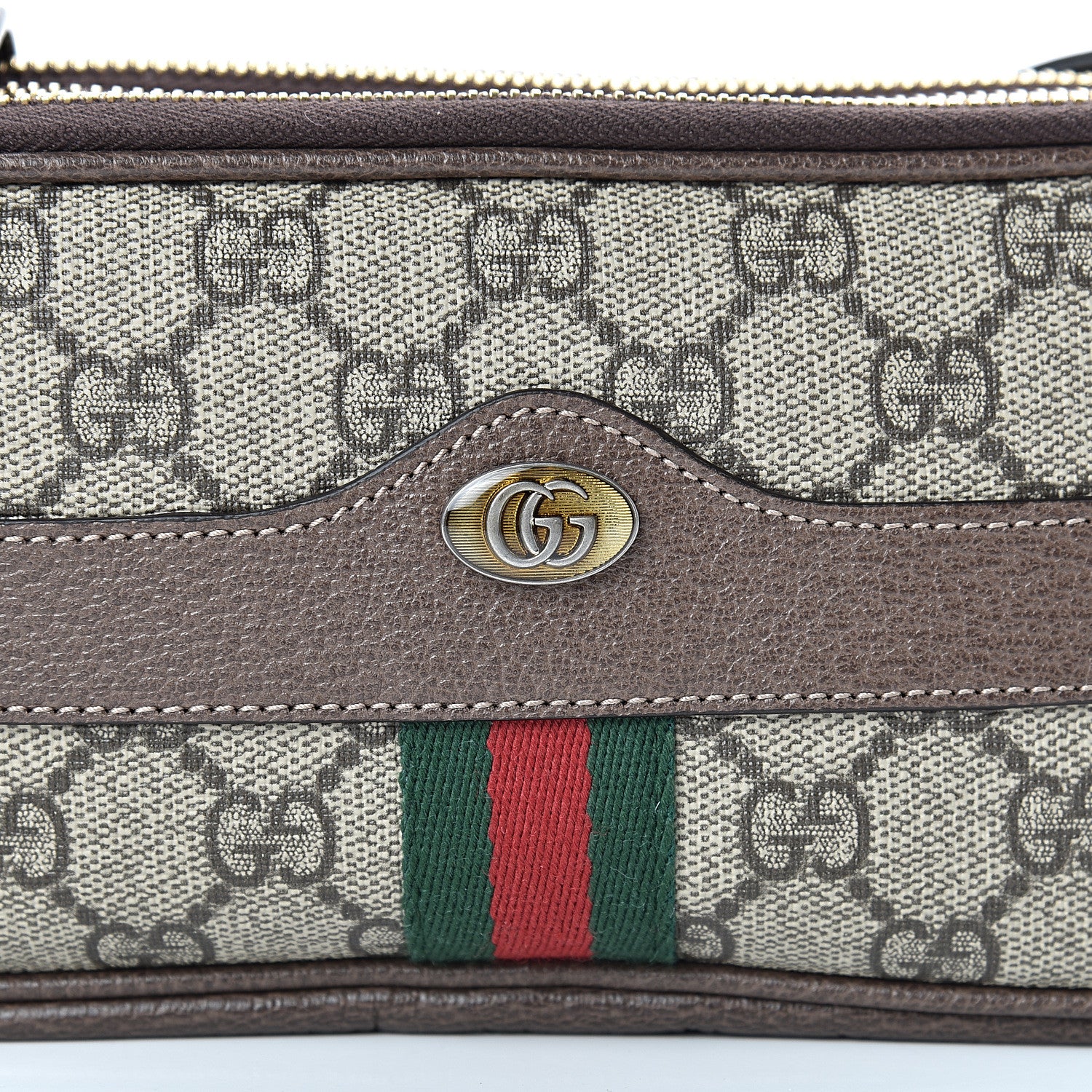 Gucci GG Supreme Monogram Web Mini Ophidia GG Bag Brown 10 of 13