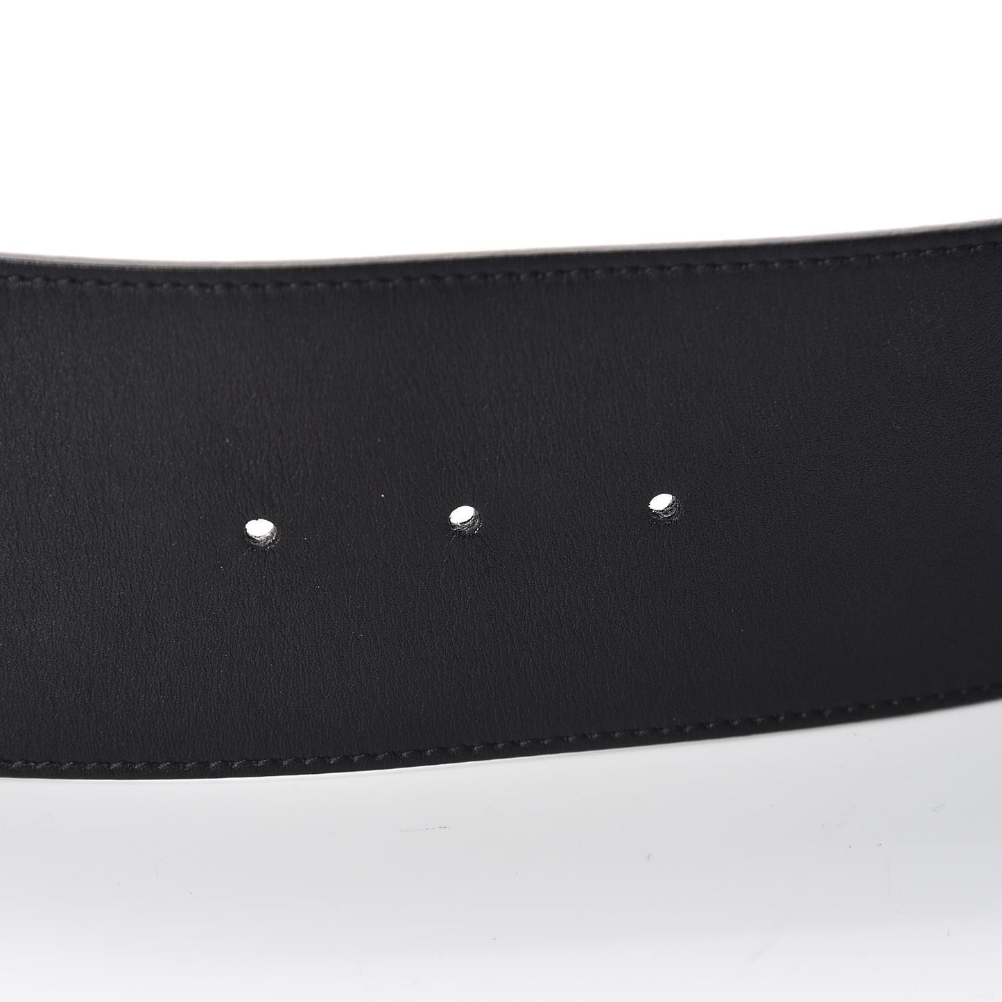 Moon Calfskin Pearl Double G 70mm Belt 85 34 Black Cream