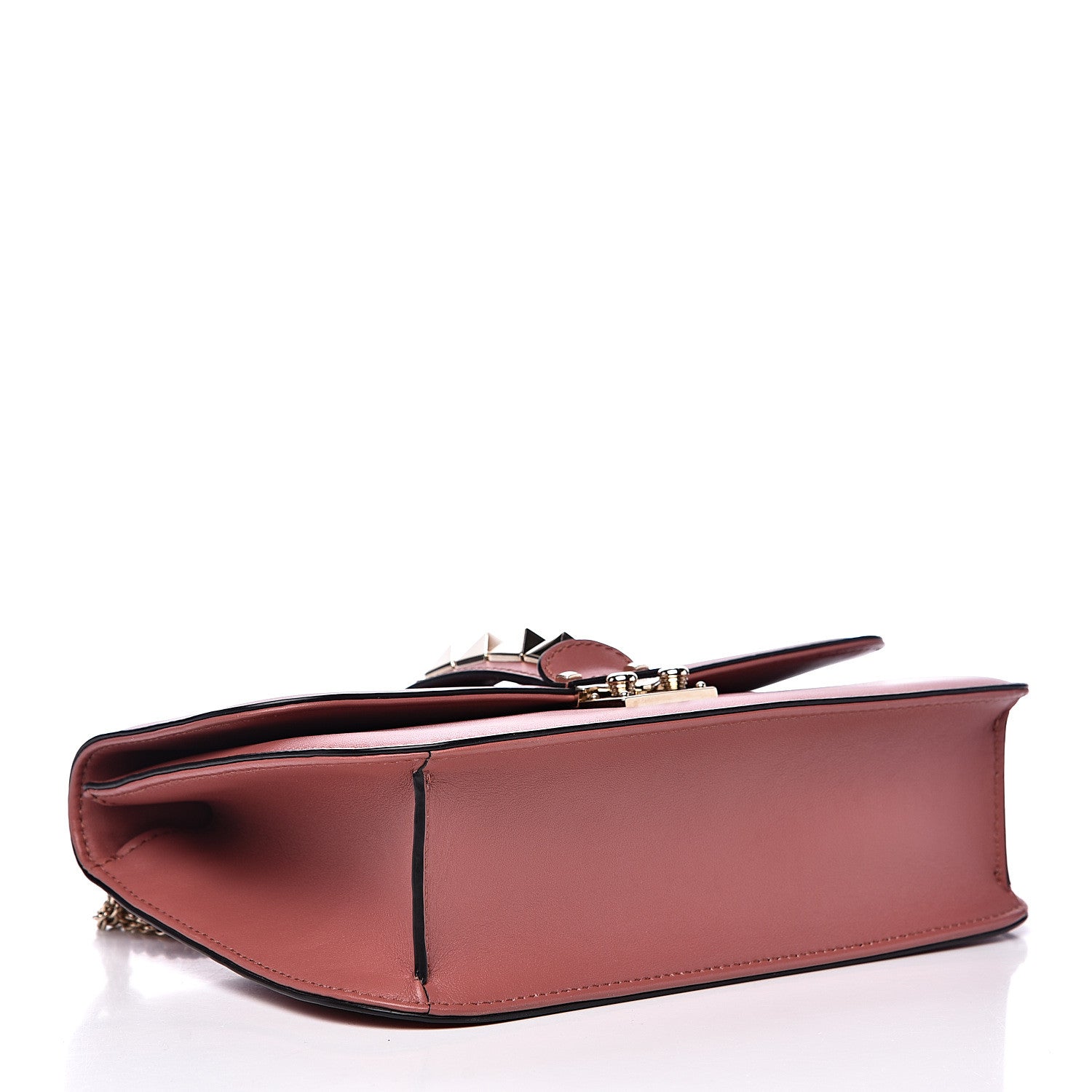 Valentino Garavani Vitello Medium Glam Lock Rockstud Flap Antique Rose 3 of 9