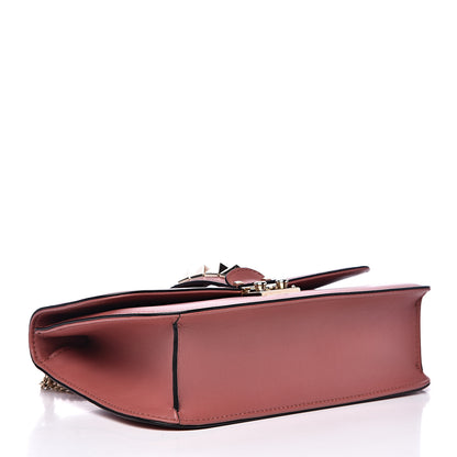 Valentino Garavani Vitello Medium Glam Lock Rockstud Flap Antique Rose 3 of 9