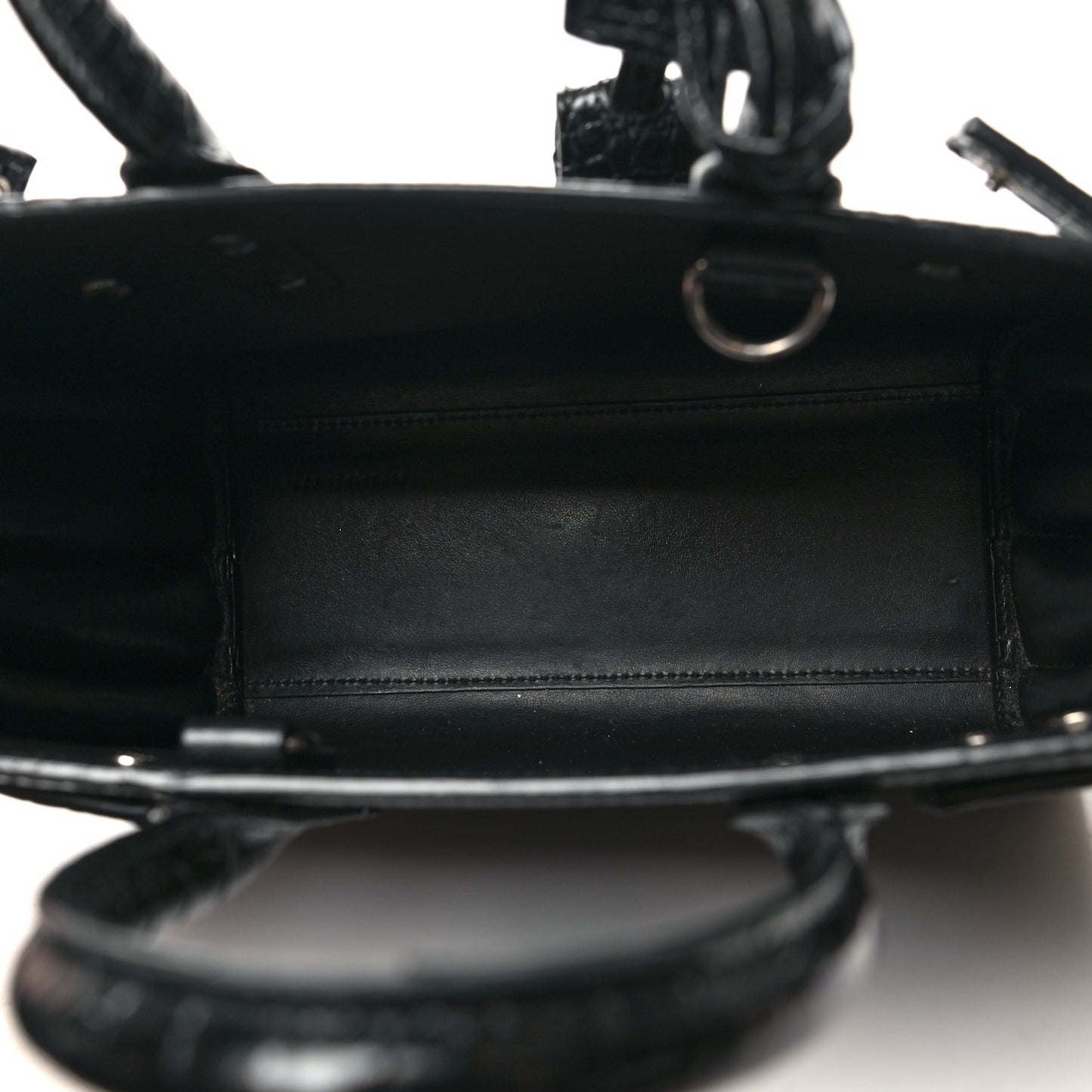 Calfskin Crocodile Embossed Nano Sac De Jour Black
