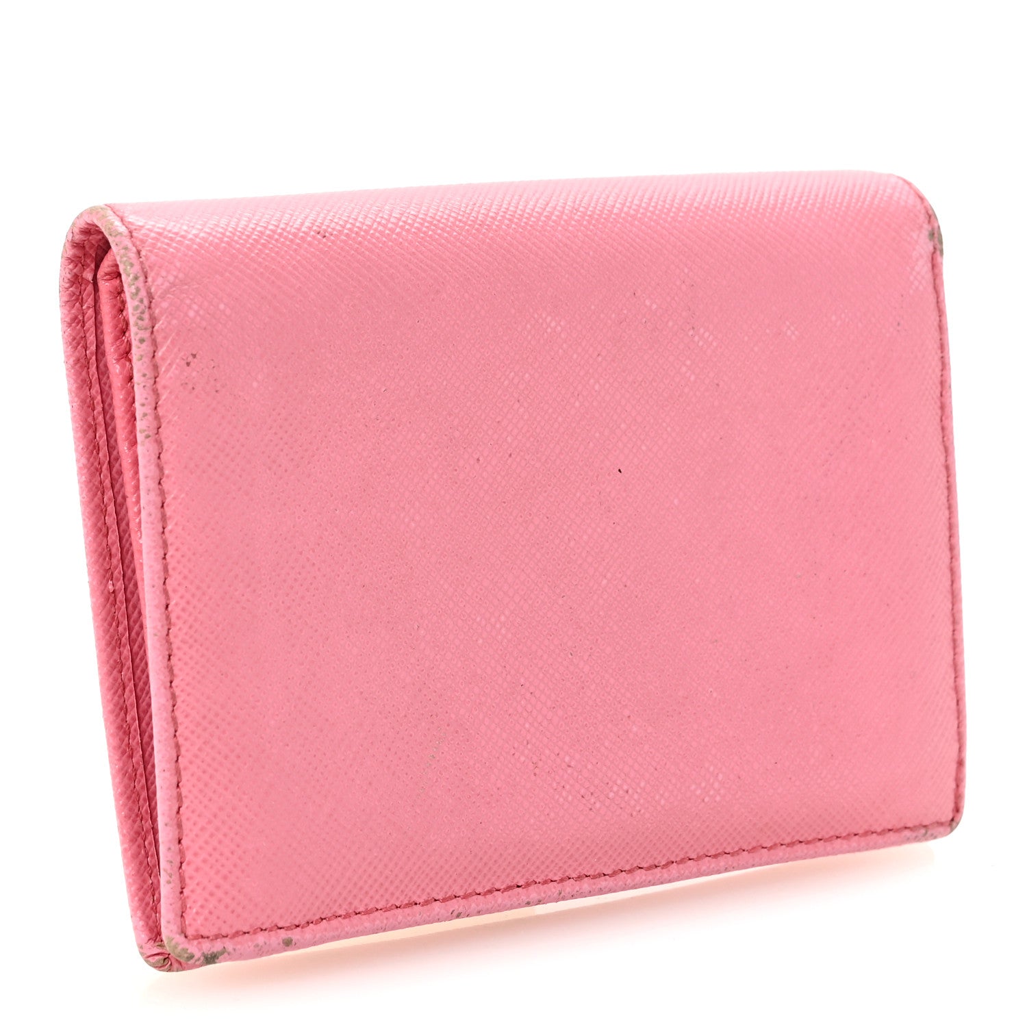 Prada Saffiano Metal Compact Snap Bi-Fold Wallet Geranio 3 of 7
