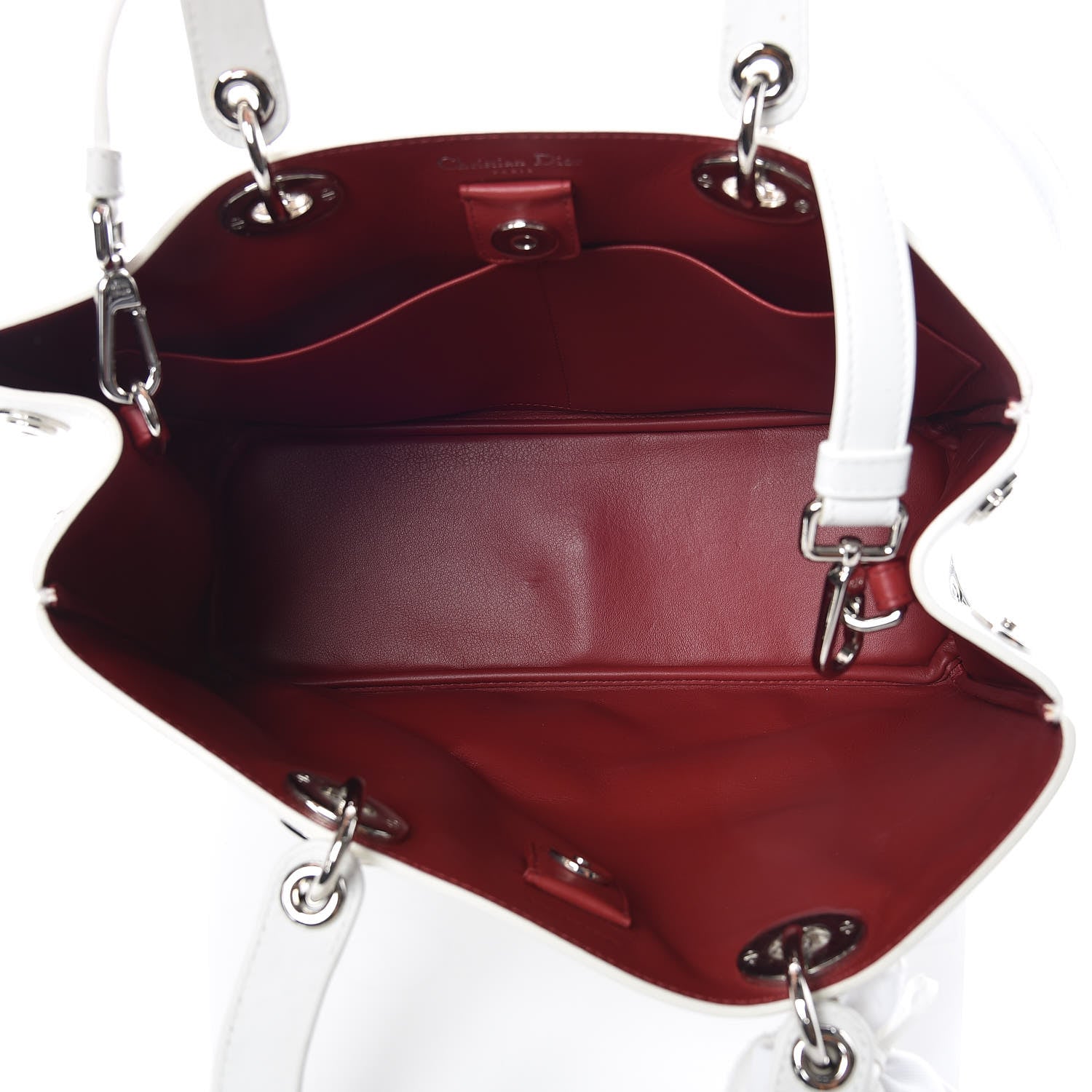 Christian Dior Calfskin Paradise Medium Diorissimo Tote White 7 of 15