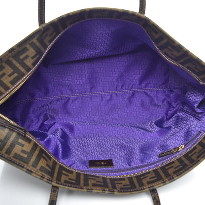 Fendi Zucca Spalmati Small Roll Tote Tobacco Viola 5 of 10