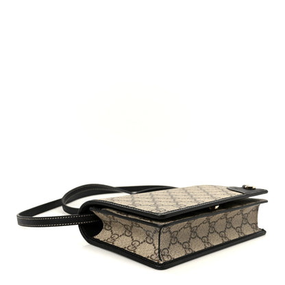 Gucci GG Emblem Monogram Wallet With Strap Beige Ebony Black 4 of 11