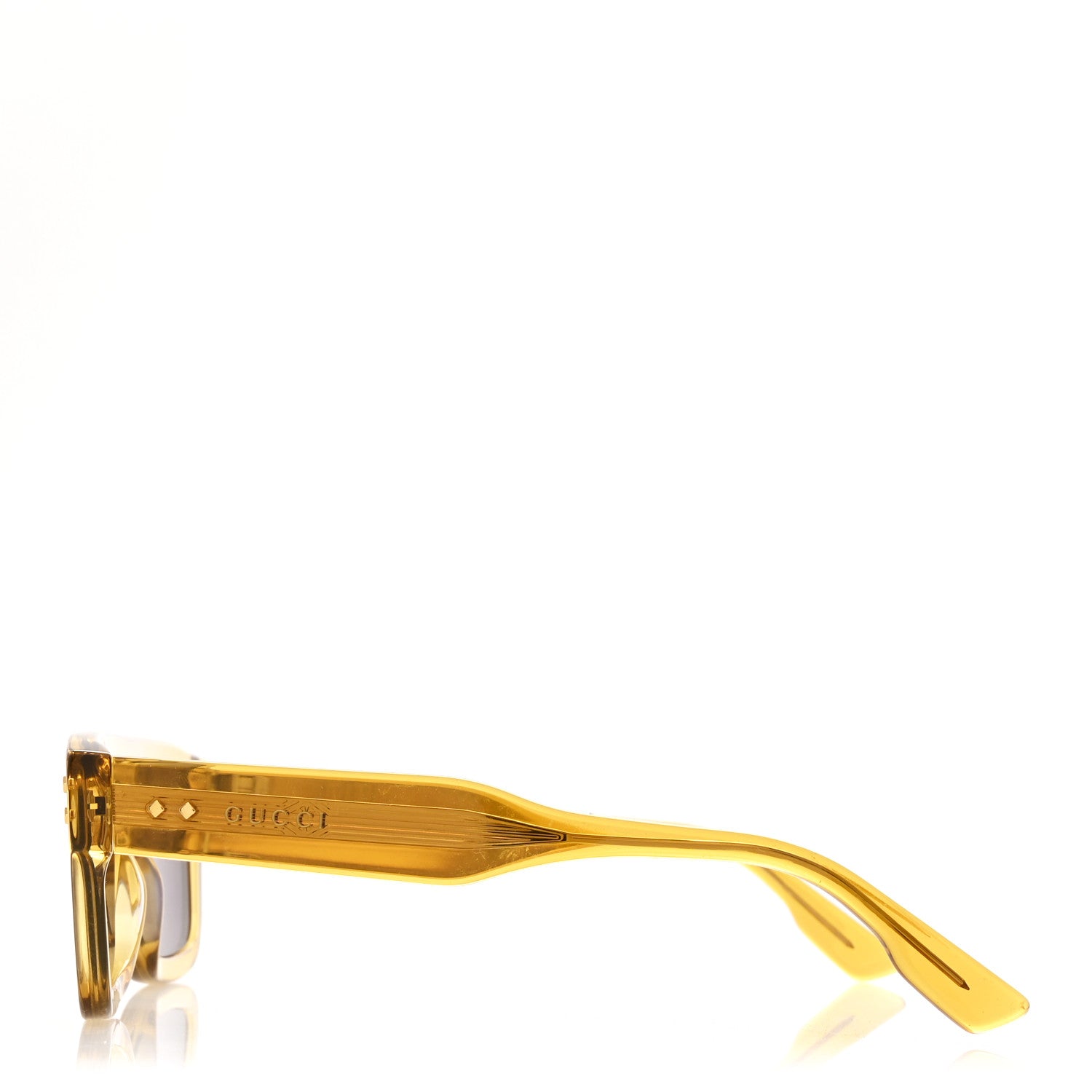 Gucci Acetate Square Frame Sunglasses GG1085S Yelllow 3 of 8
