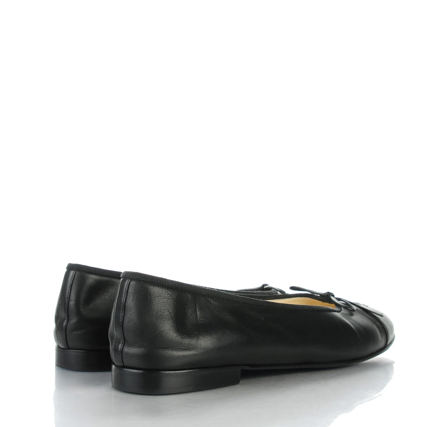 Lambskin Cap Toe CC Ballerina Flats 42 Black