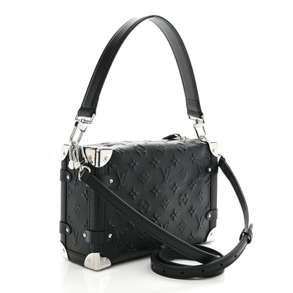 Louis Vuitton Calfskin Debossed Monogram Side Trunk Black 3 of 10