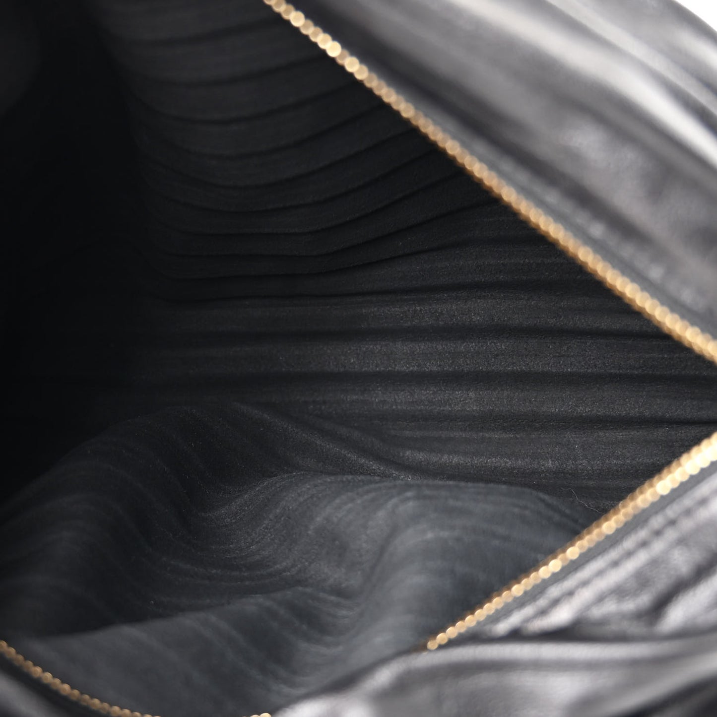 Lambskin Pleated Bracelet Pouch Shoulder Bag Black