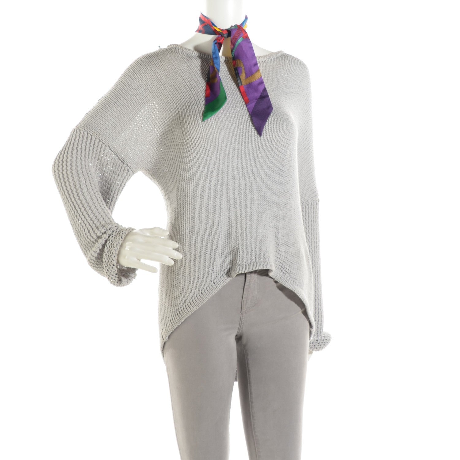 Hermes Silk Eperon d'Or Twilly Violet Jaune Vert 2 of 6