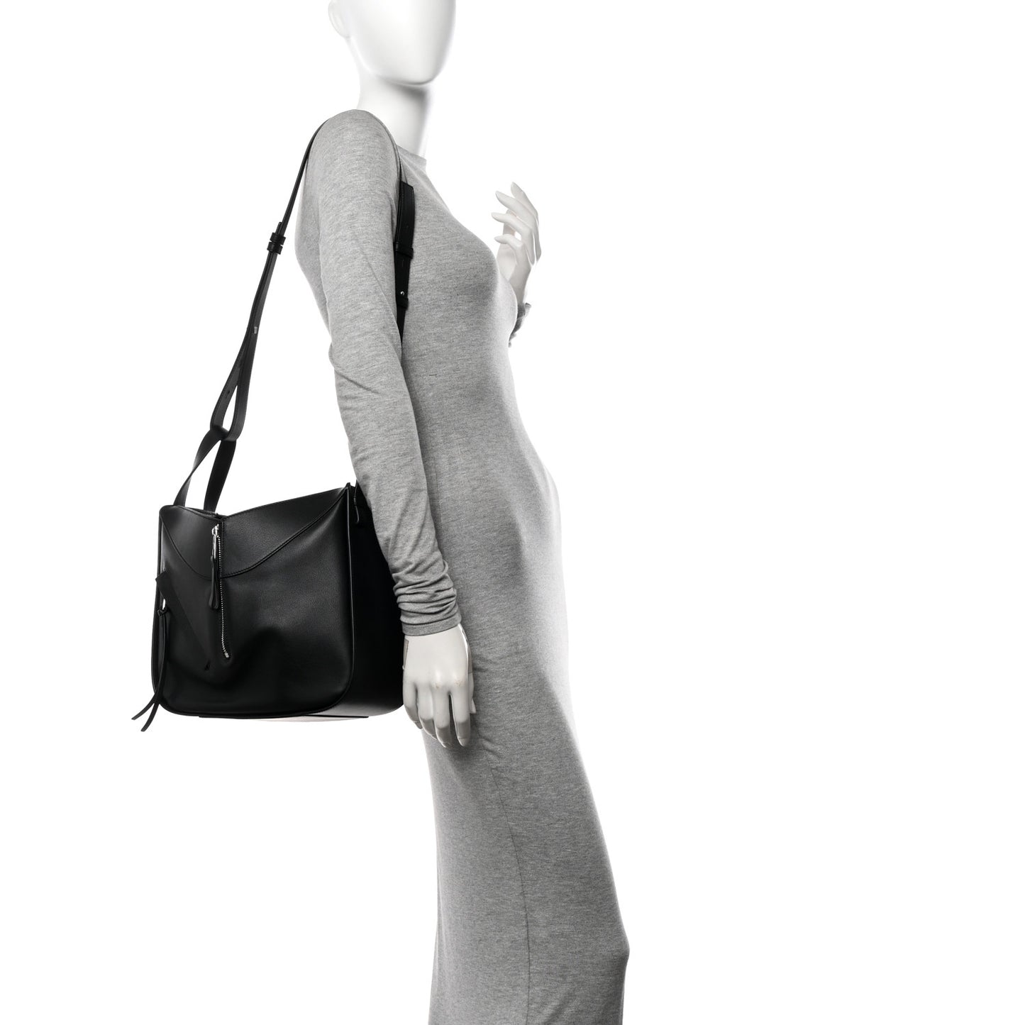 Calfskin Small Hammock Shoulder Bag Black