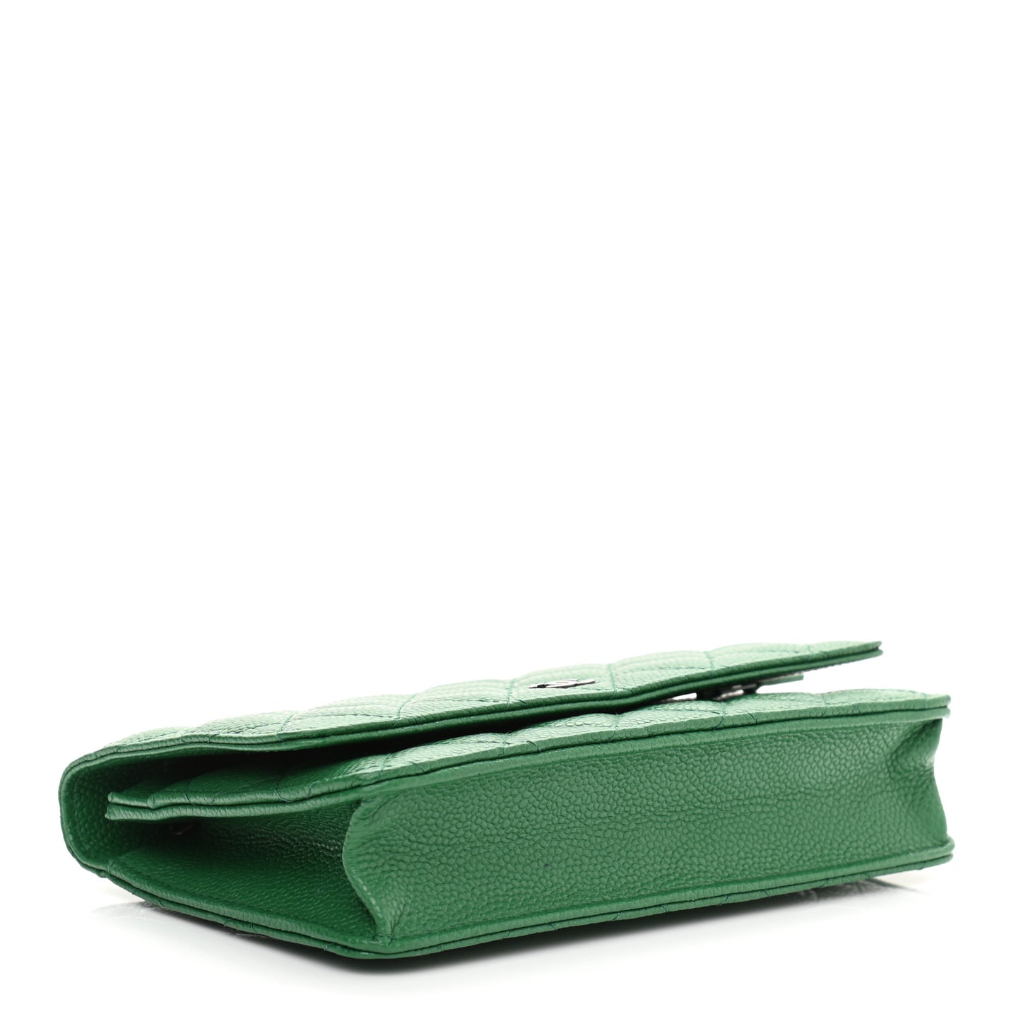 Caviar Quilted Wallet On Chain WOC Green