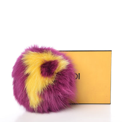 Fendi Fox Fur Shiny Nappa Bi-Color P ABCharm Bag Charm Fucsia Giallo Ciclamino 4 of 4