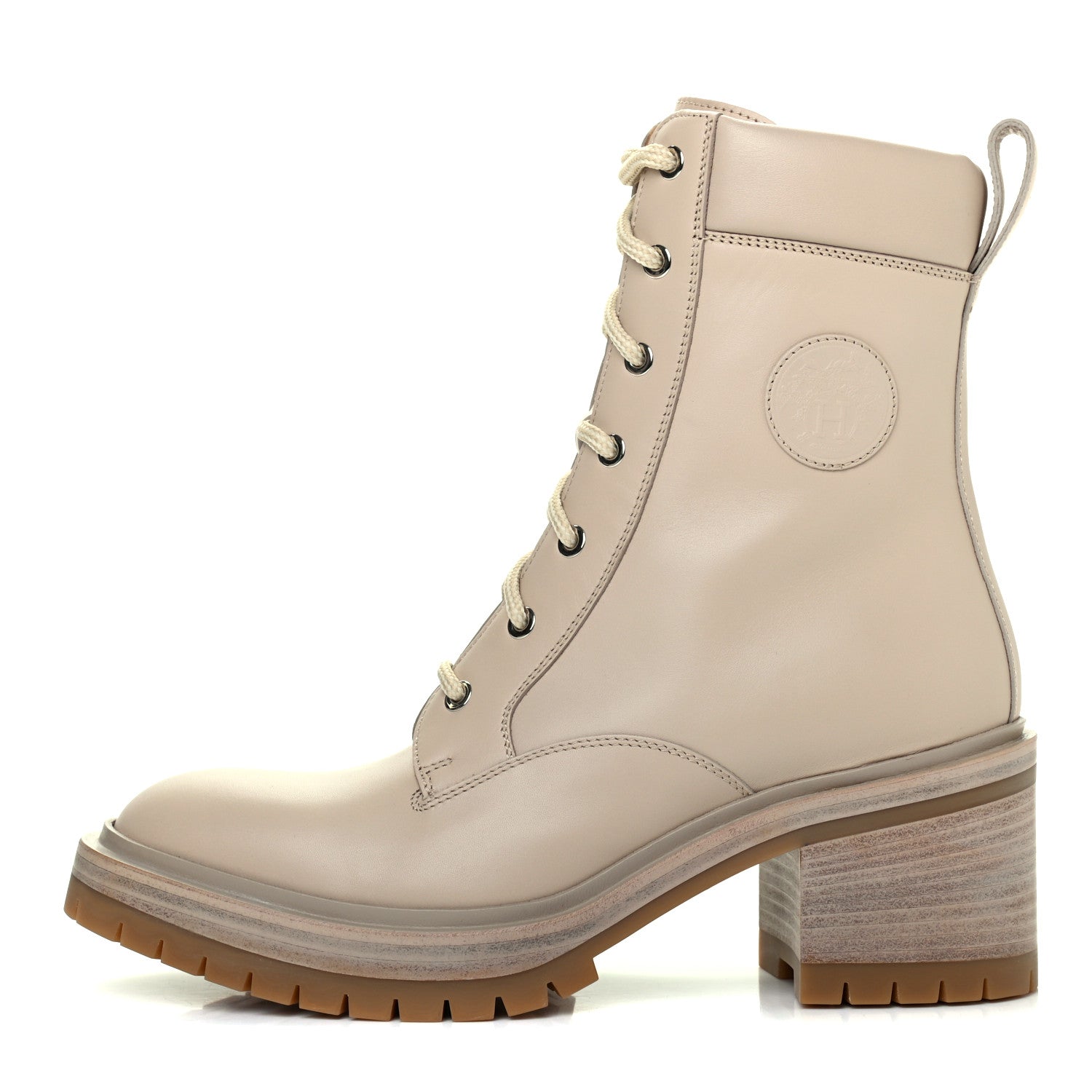 Hermes Calfskin Bridge Ankle Boots 38.5 Beige Grege 1 of 8