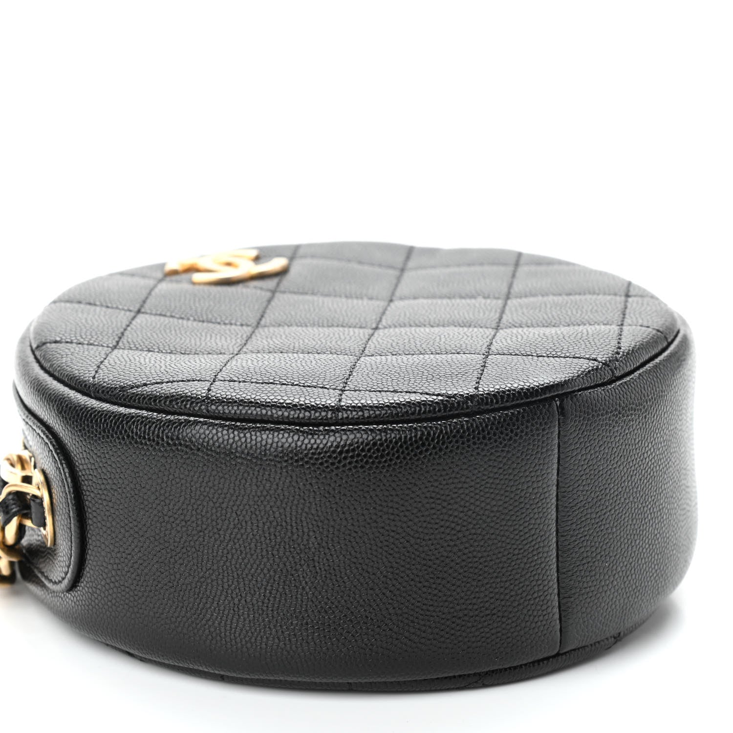 Chanel Caviar Quilted Small Round Bag With Chain Black 7 of 8
