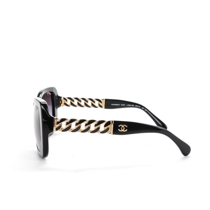 Chanel Acetate Metal Chain Square Sunglasses 5305 Black 2 of 7