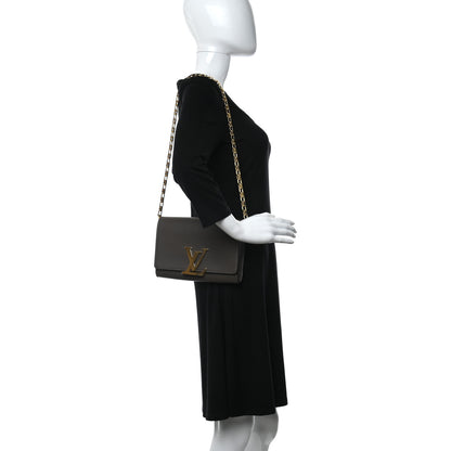 Louis Vuitton Calfskin Chain Louise GM Granit 3 of 9
