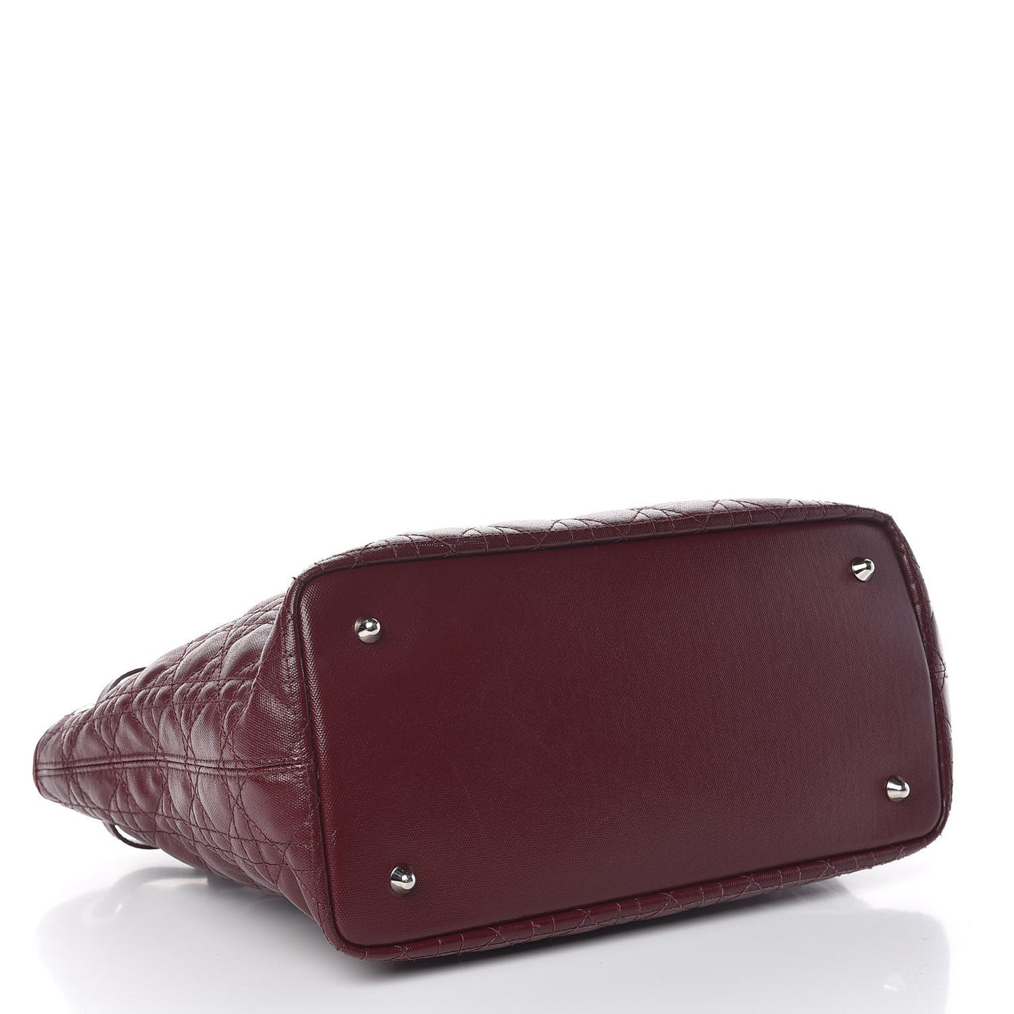 Coated Canvas Cannage Medium Panarea Tote Burgundy