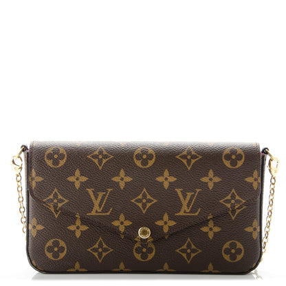 Louis Vuitton Monogram Pochette Felicie Chain Wallet Fuchsia 1 of 10