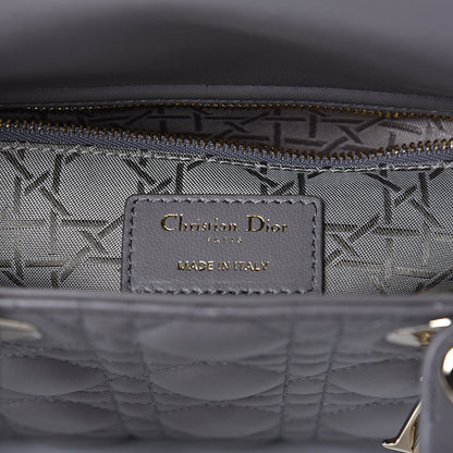 Christian Dior Lambskin Cannage Small Lucky Badges My Lady Dior Grey 6 of 11