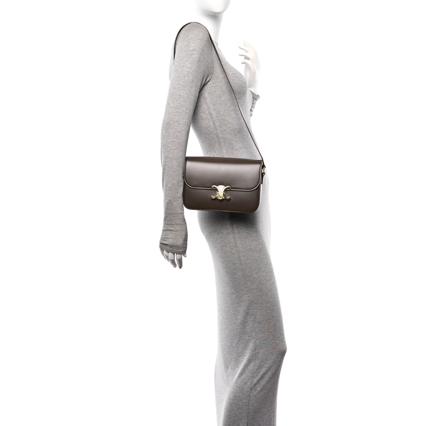 Shiny Calfskin Medium Triomphe Camel