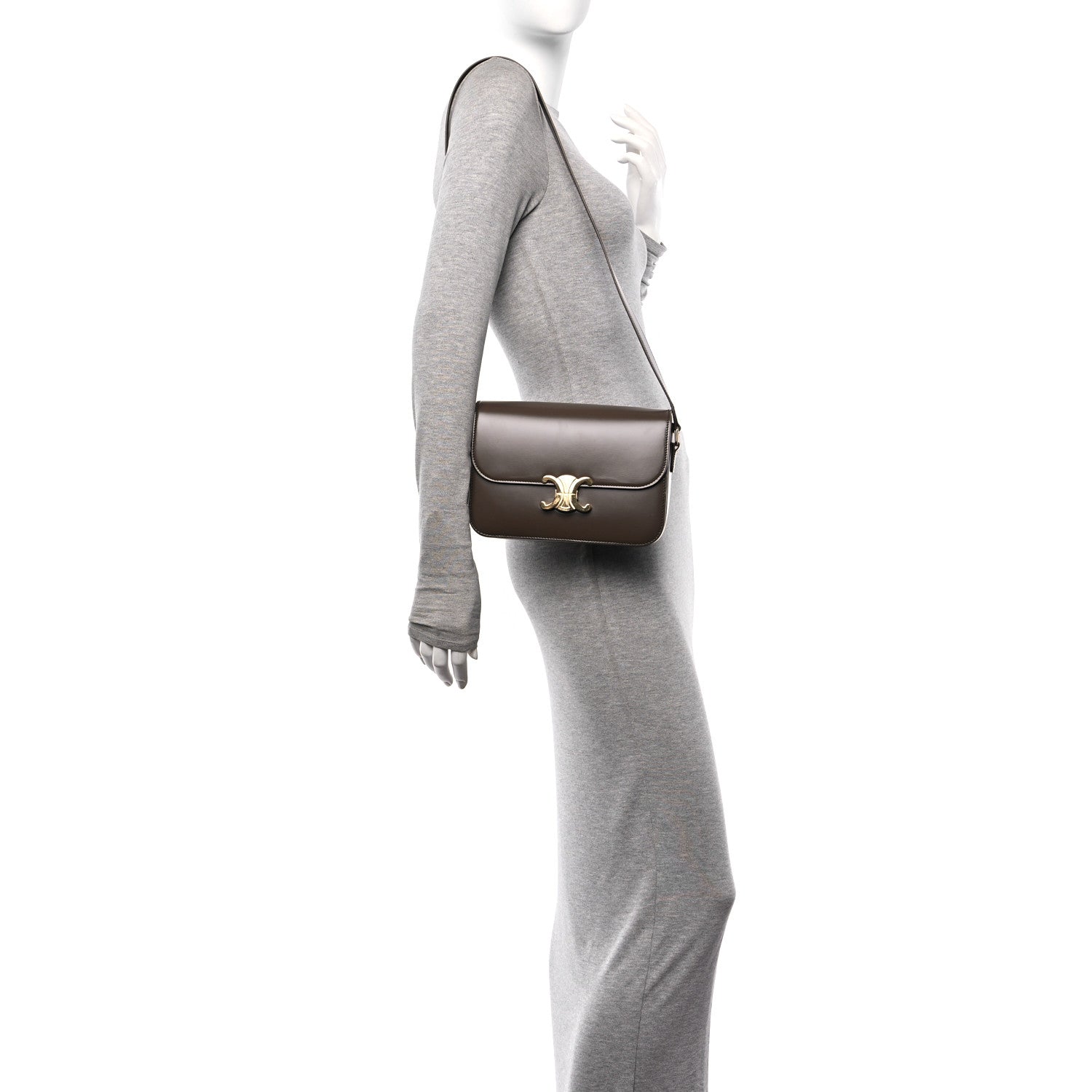 Celine Shiny Calfskin Medium Triomphe Camel 2 of 11