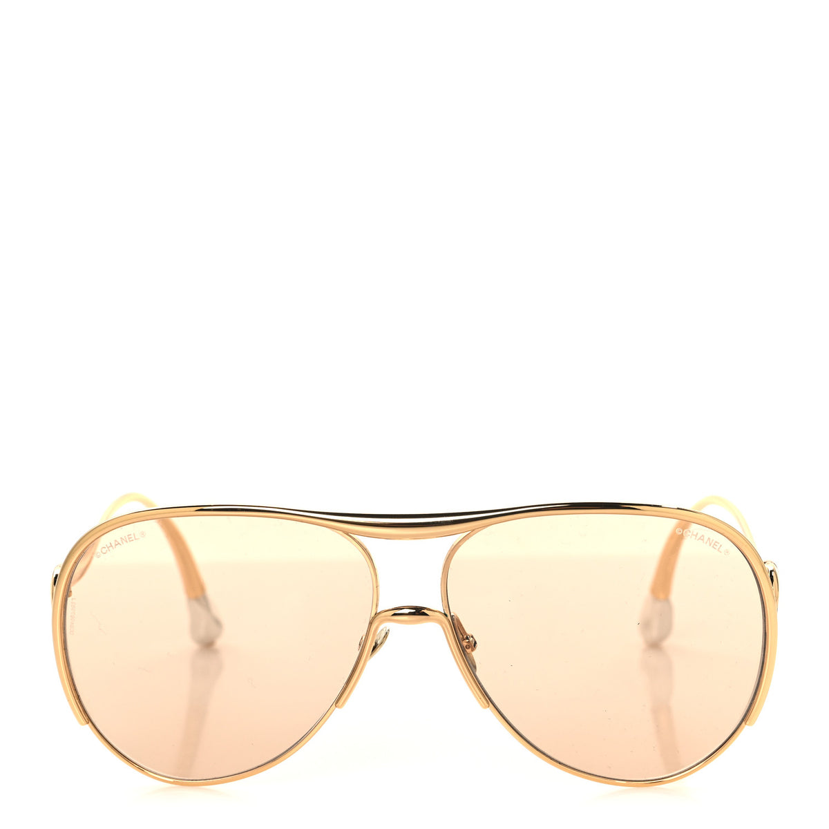Metal Pearl Pilot Sunglasses 71790 Gold Brown