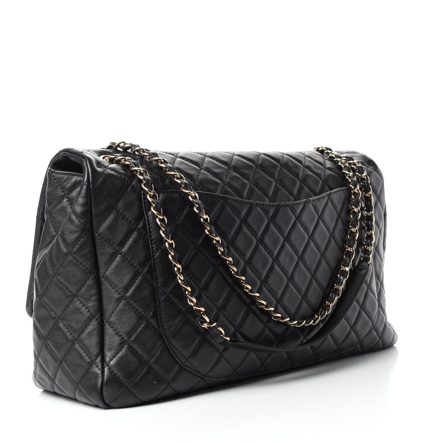 Chanel Calfskin Quilted XXL Travel Flap Bag Black 4 of 11