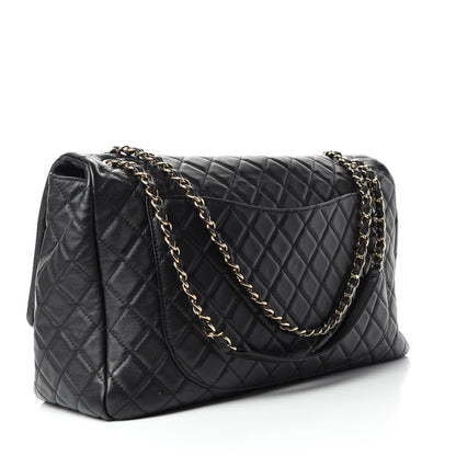 Chanel Calfskin Quilted XXL Travel Flap Bag Black 4 of 11
