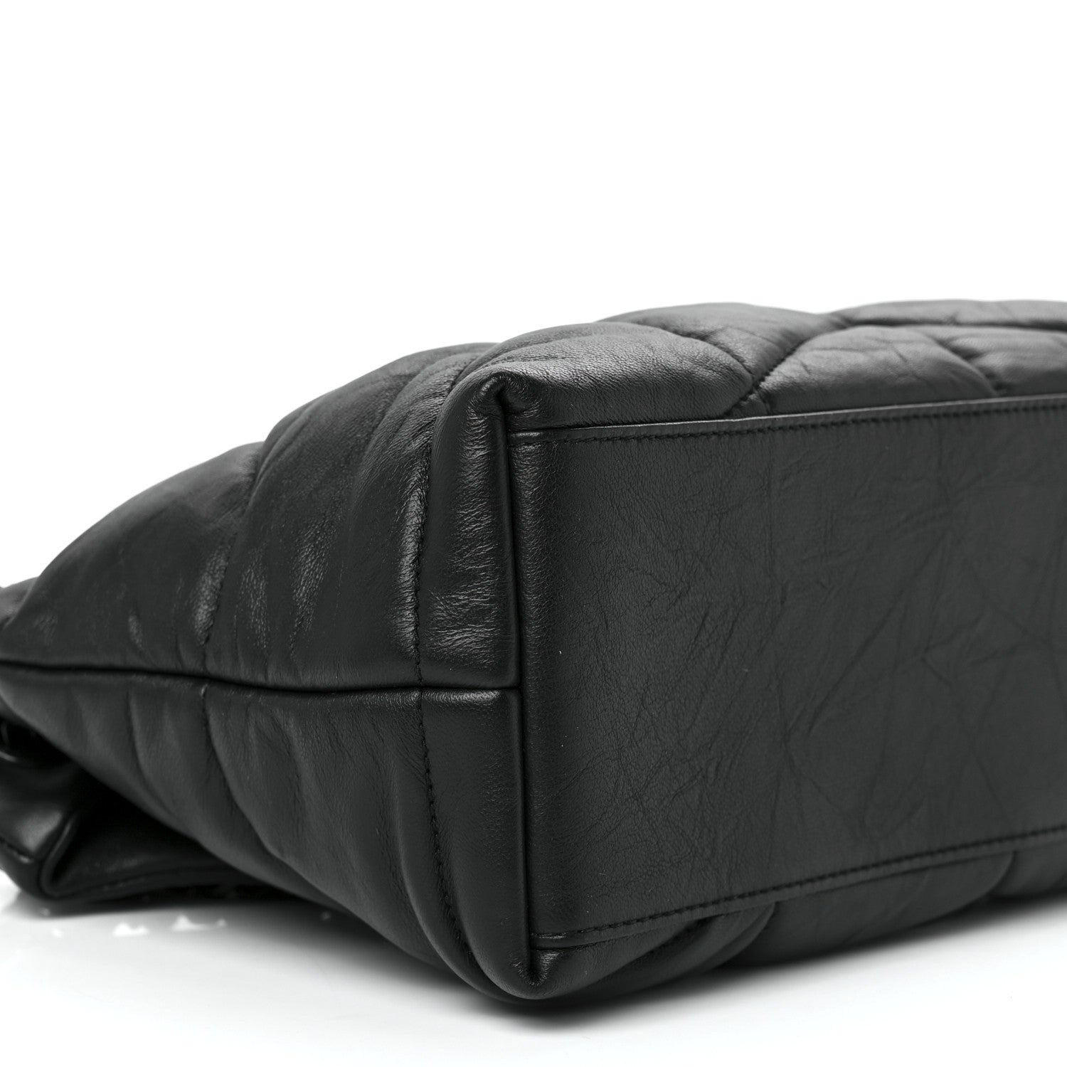 Saint Laurent Lambskin Quilted Small Loulou Puffer Monogram Chain Satchel Black 10 of 11