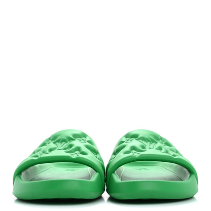 Louis Vuitton Rubber Embossed Monogram Mens Waterfront Mules 10 Green 3 of 14