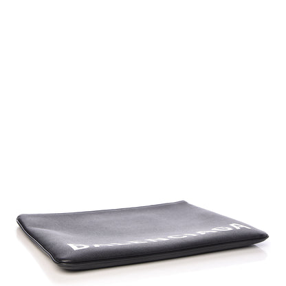 Balenciaga Calfskin Ville Logo Zip Pouch Black 4 of 8