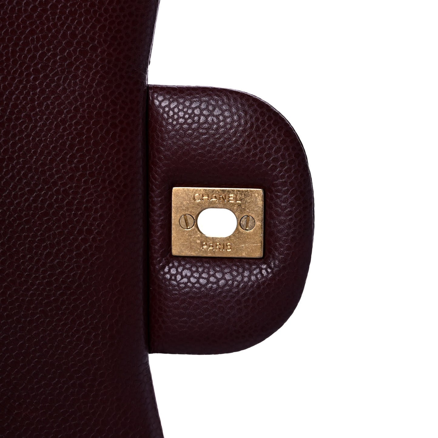 Caviar Quilted Maxi Double Flap Burgundy