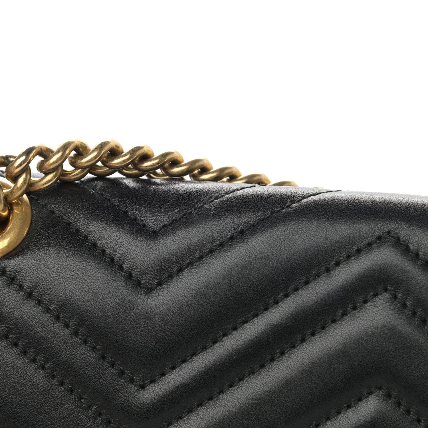 Gucci Calfskin Matelasse Medium GG Marmont Shoulder Bag Black 15 of 15