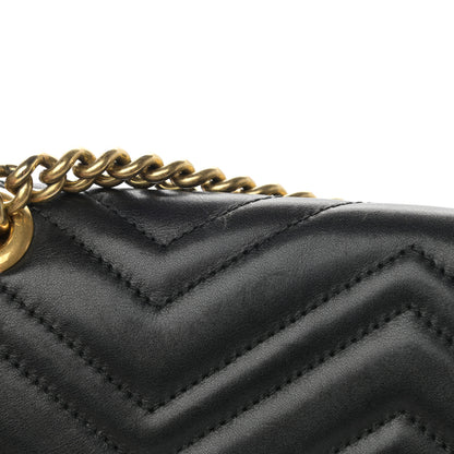 Gucci Calfskin Matelasse Medium GG Marmont Shoulder Bag Black 15 of 15
