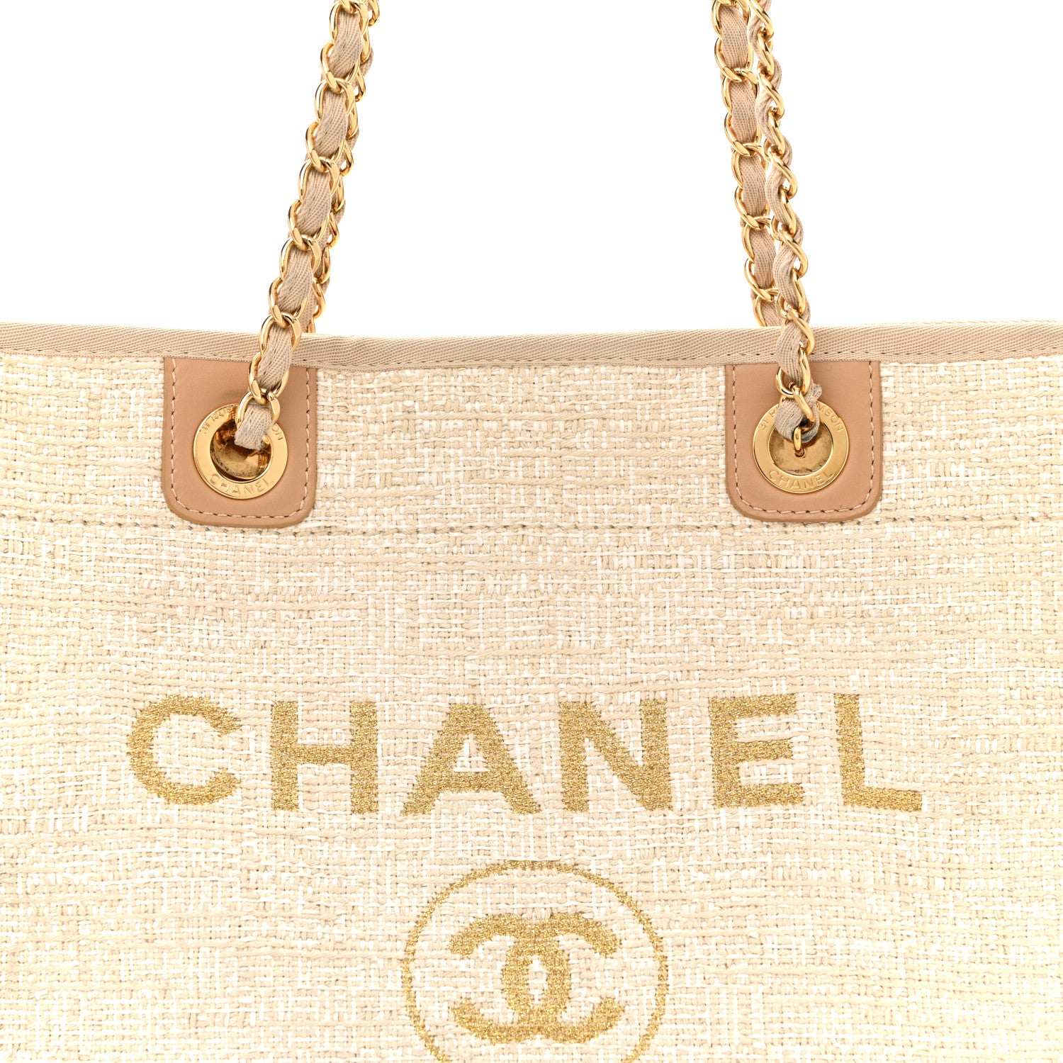 Chanel Lurex Boucle Small Deauville Tote Ivory 8 of 15