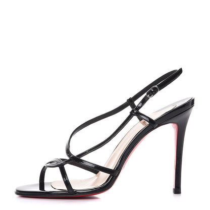 Christian Louboutin Patent Mimini 85 Sandals 38 Black 1 of 10