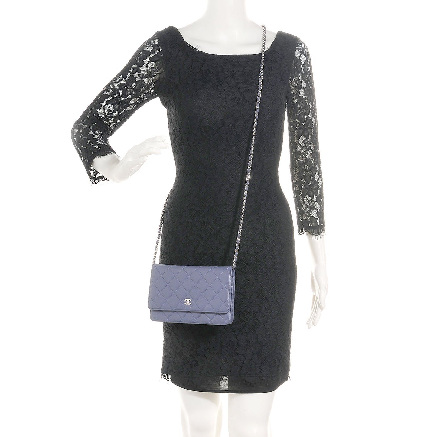 Lambskin Quilted Wallet On Chain WOC Lavender