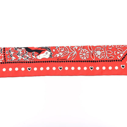 Hermes Silk Entre Ciel Et Mer Twilly Rouge White Black 4 of 6