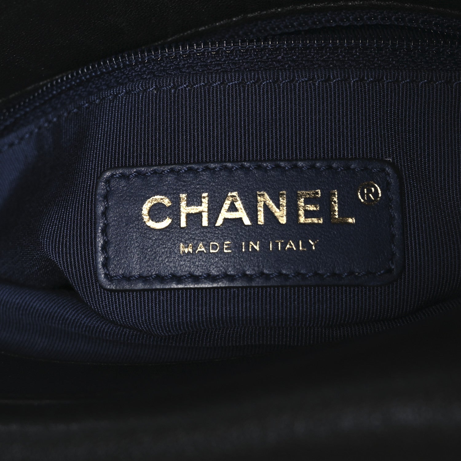 Chanel Sheepskin Chevron Quilted Double Chevron Waist Bag Navy Black 5 of 11