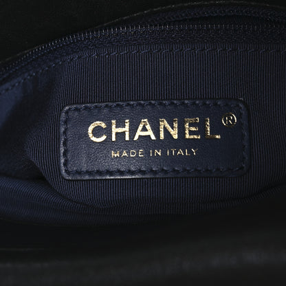 Chanel Sheepskin Chevron Quilted Double Chevron Waist Bag Navy Black 5 of 11