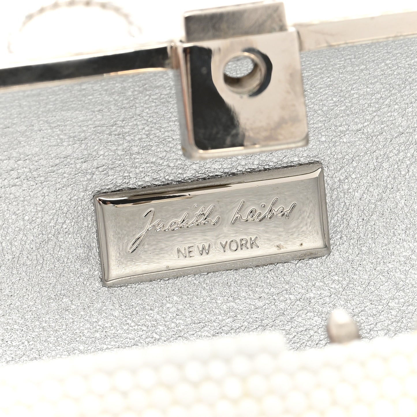 Crystal Minaudiere Clutch White