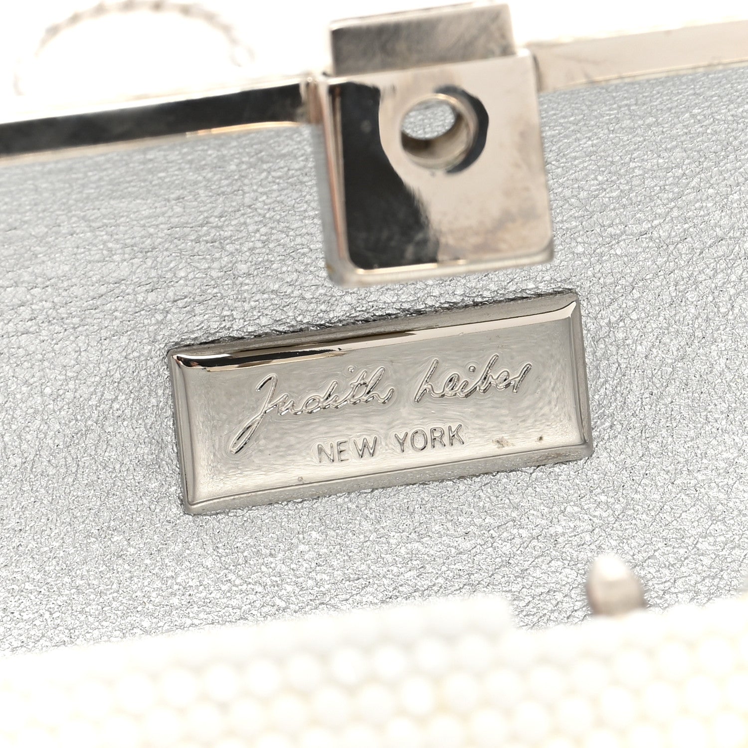 Judith Leiber Crystal Minaudiere Clutch White 6 of 9