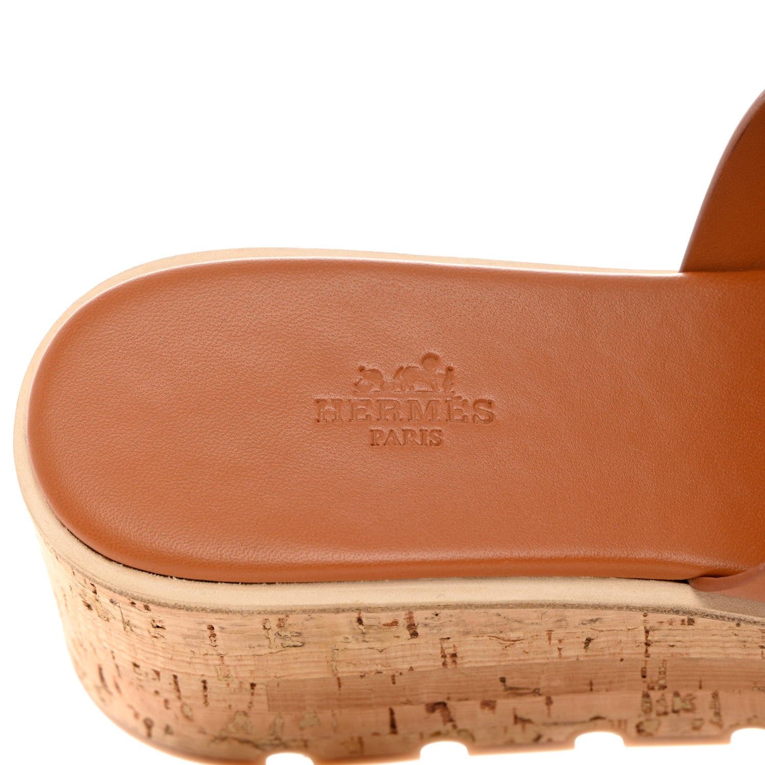 Hermes Calfskin Cork Eze 30 Sandals 40 Marron Glaise 7 of 9