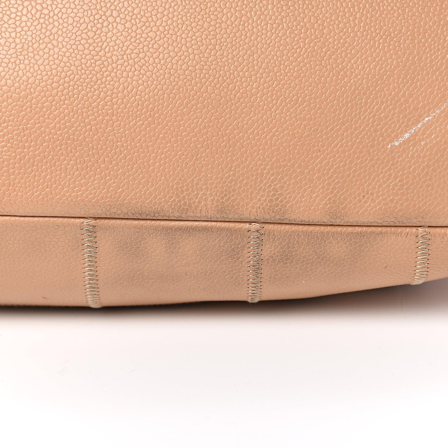 Caviar Square Stitched Tote Beige